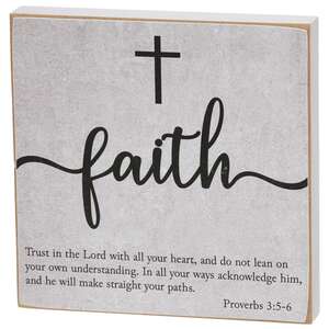 Faith, Hope, Love Bible Verse Block Sign, 3 Asstd.