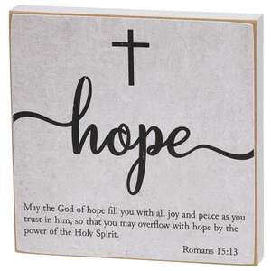 Faith, Hope, Love Bible Verse Block Sign, 3 Asstd.