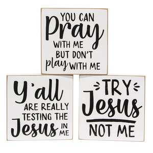 Try Jesus Not Me Square Block, 3 Asstd. 37444;