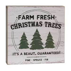Vintage Christmas Box Sign - 8" Sq. - 3 Asstd.