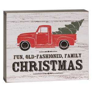 Old Fashioned Family Christmas Truck w/Tree Box Sign 37454;