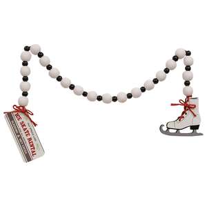 Black & White Ice Skate Rental Beaded Garland 37458;