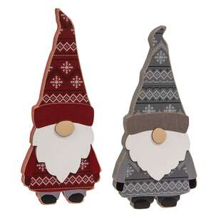 Layered Wooden Sweater Gnome Sitter, 2 Asstd. 37459;