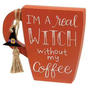 Wooden Halloween Mug Sitter, 3 Asstd.