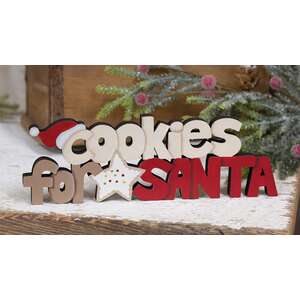 Cookies for Santa Wooden Cutout Word Sitter