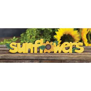 Sunflowers Wooden Cutout Word Sitter