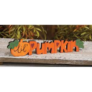 Lil Pumpkin Wooden Cutout Word Sitter