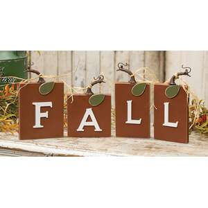 4 Set Reversible Fall Pumpkin Blocks with Stems