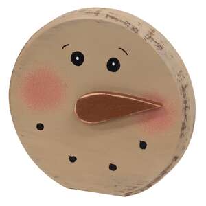 Distressed Wooden Blushing Snowman Sitter, 2 Asstd.