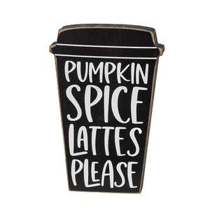 Pumpkins, Leaves Box Sign with Pumpkin Spice Chunky Sitter, 2/Set 37545;