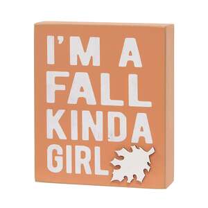 Fall Kinda Girl Box Sign with Happy Fall Pumpkins Truck Sitter, 2/Set 37546;