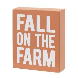 Fall on the Farm Box Sign with Pumpkin Patch Truck Sitter, 2/Set 37548;
