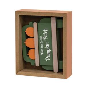 Fall on the Farm Box Sign with Pumpkin Patch Truck Sitter, 2/Set 37548;