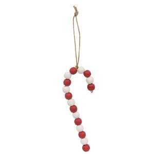 Large Wooden Bead Candy Cane Ornament 37564;