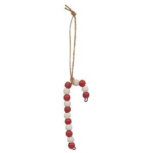 Mini Wooden Bead Candy Cane Ornament 37565;