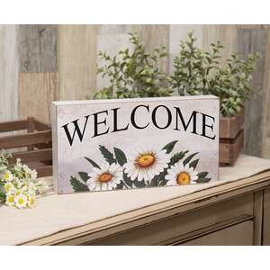Distressed "Daisy" Welcome Box Sign