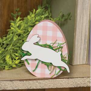 Hopping Bunny Pink Plaid Egg Sitter