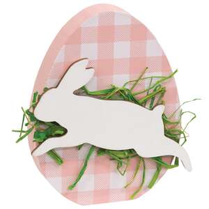 Hopping Bunny Pink Plaid Egg Sitter