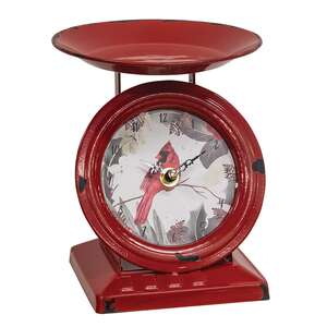 Vintage Christmas Cardinal Old Town Scale Clock 75055;