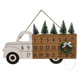 Woodland Tree Truck Christmas Calendar Hanger 91149;