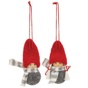 Mini Winter Scarf Wooden Doll Ornament, 2 Asstd. ADCX3003;
