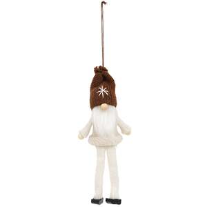 Mini Brown/White Snowflake Wooden Gnome ADCX3005;