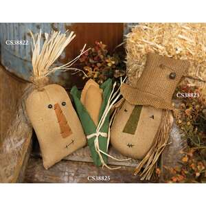 Primitive Scarecrow Hanger with Burlap Hat