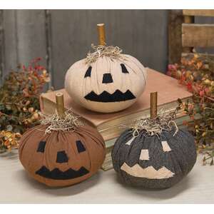 Stuffed Mini Primitive Jack O Lantern, 3 Asstd.