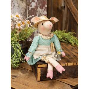 Penelope Pig Doll with Watering Can
