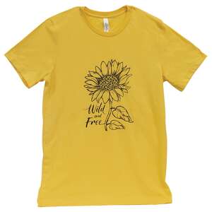 Wild and Free Sunflower T-Shirt, Heather Yellow Gold XXL L138XXL;