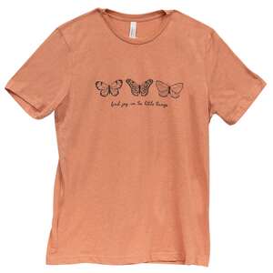 Find Joy In The Little Things Butterfly T-Shirt, Heather Sunset L139;