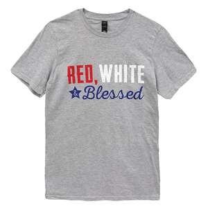 Red, White & Blessed T-Shirt, Heather Gray L140;