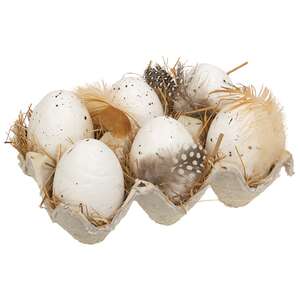 6 Set, Natural Speckled Eggs in Crate