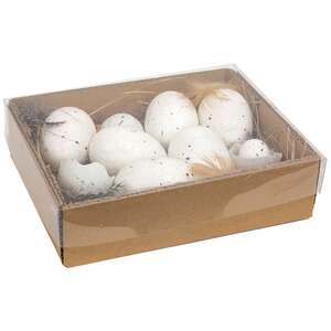 White Speckled Eggs in Box