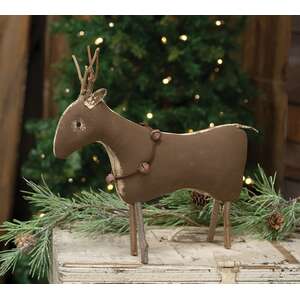 Stiffened Fabric Primitive Standing Reindeer
