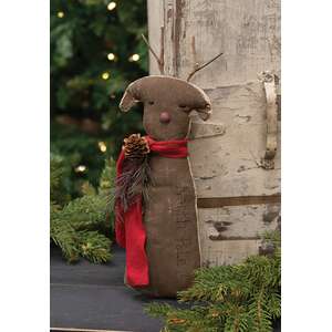 Stiffened Primitive "North Pole" Reindeer Hanger