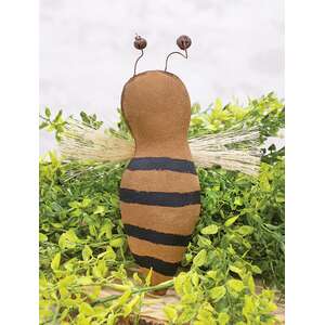 Stuffed Stiffened Fabric Primitive Bee Ornament