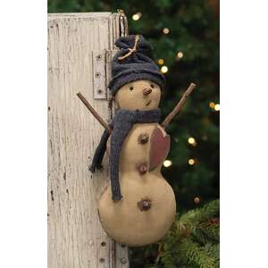 Stiffened Fabric Heart, Hat & Scarf Snowman Hanger