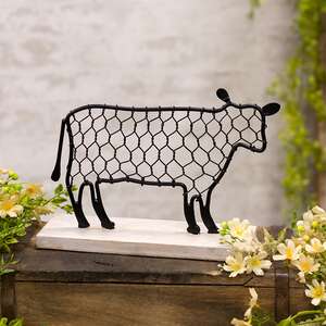 Black Chicken Wire Cow