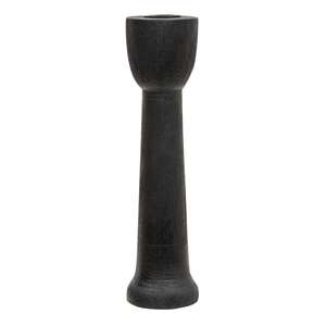 Brushed Black Wood Taper Holder, 10" 16086B;
