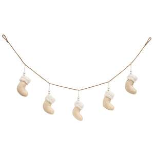 Natural Christmas Stocking Garland 17032;