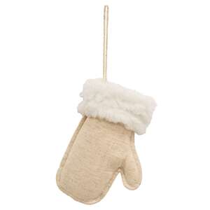 Natural Christmas Mitten Ornament 17071;