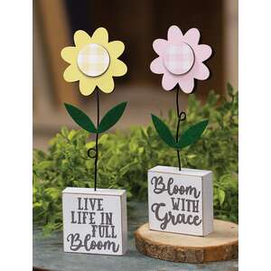 2 Set, Full Bloom With Grace Daisies on Base