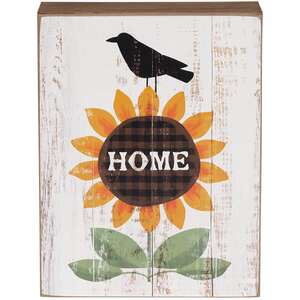 Crow & "Home" Sunflower Box Sign