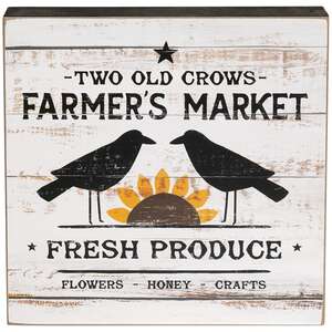 Retro "Two Old Crows" Farmer's Market Box Sign