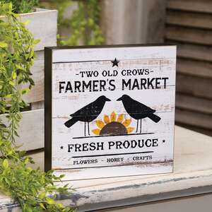 Retro "Two Old Crows" Farmer's Market Box Sign