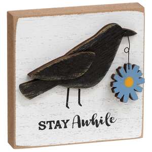 Our Little Nest Layered Bird & Daisy Block, 2 Asstd.