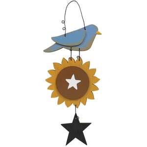 Distressed Wooden Bird & Flower Hanger, 2 Asstd.