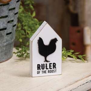 Ruler of the Rooster Wooden Block Sitter