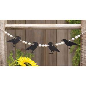 Wooden Beaded Crow Mini Garland